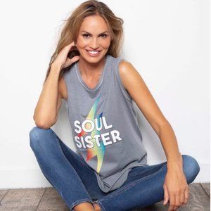 Unsweetened New York Grey Soul Sister Vintage Look Muscle Tank